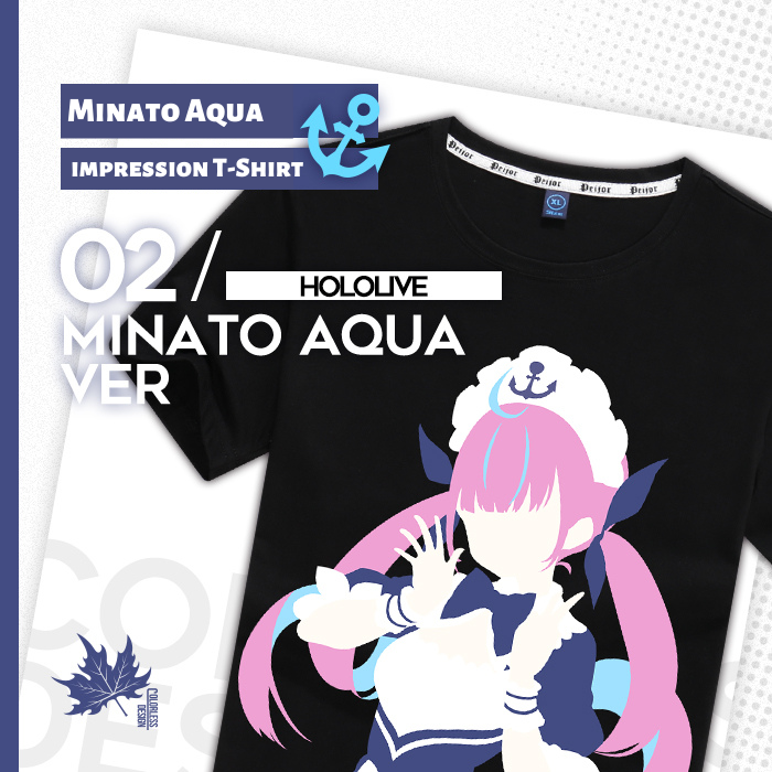 Hololive Minato Aqua impression T-shirt | Anime x Card x Shop